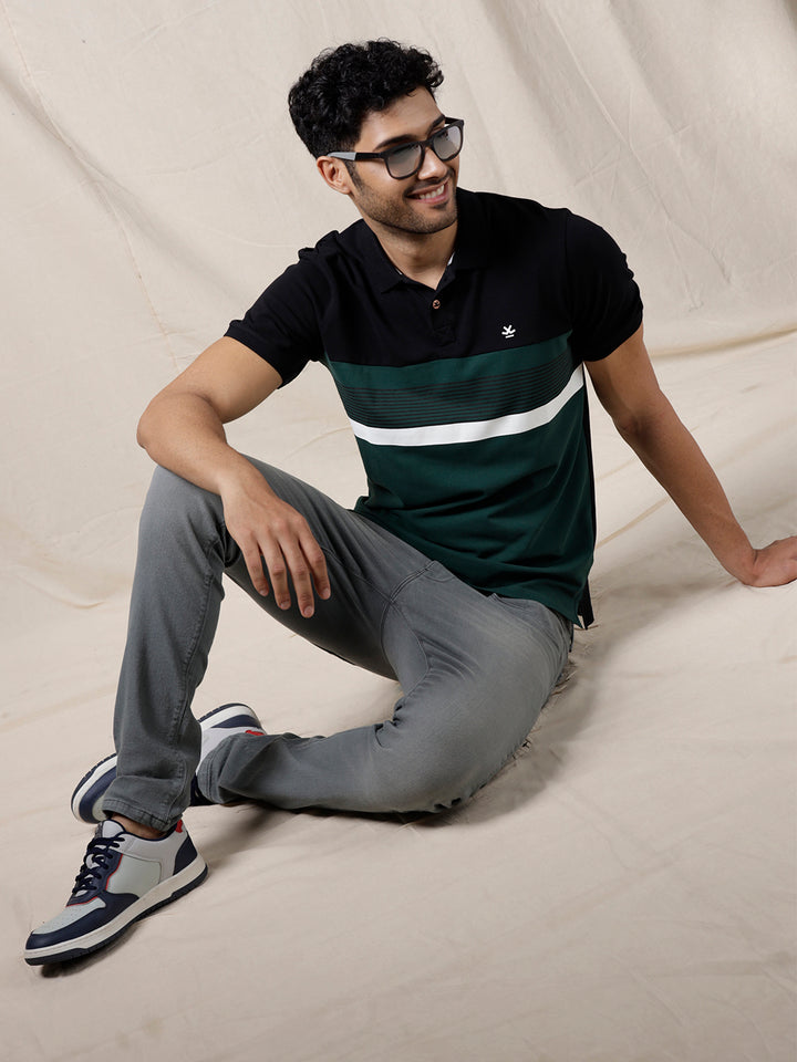 Colourblocked Polo T-Shirt
