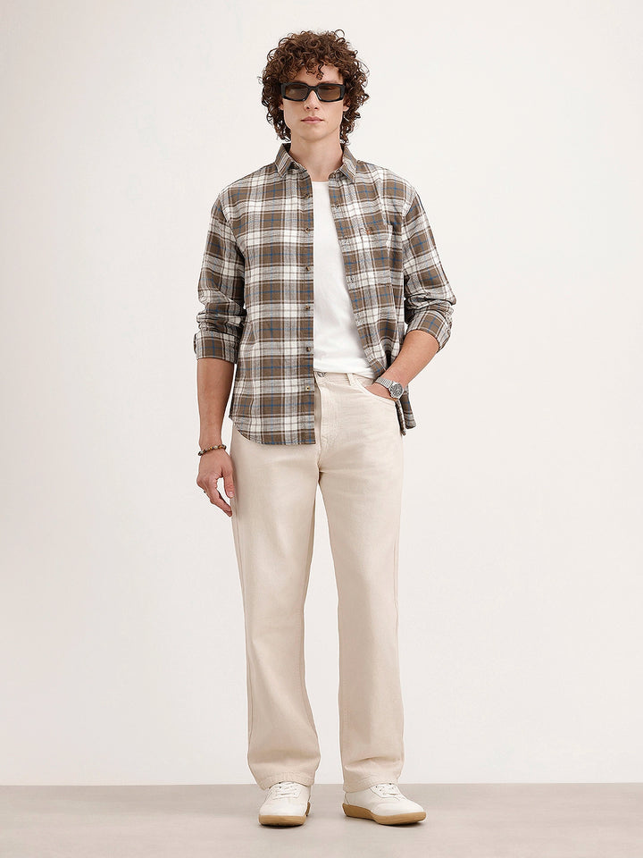 Loose Fit Denim Jeans | Beige