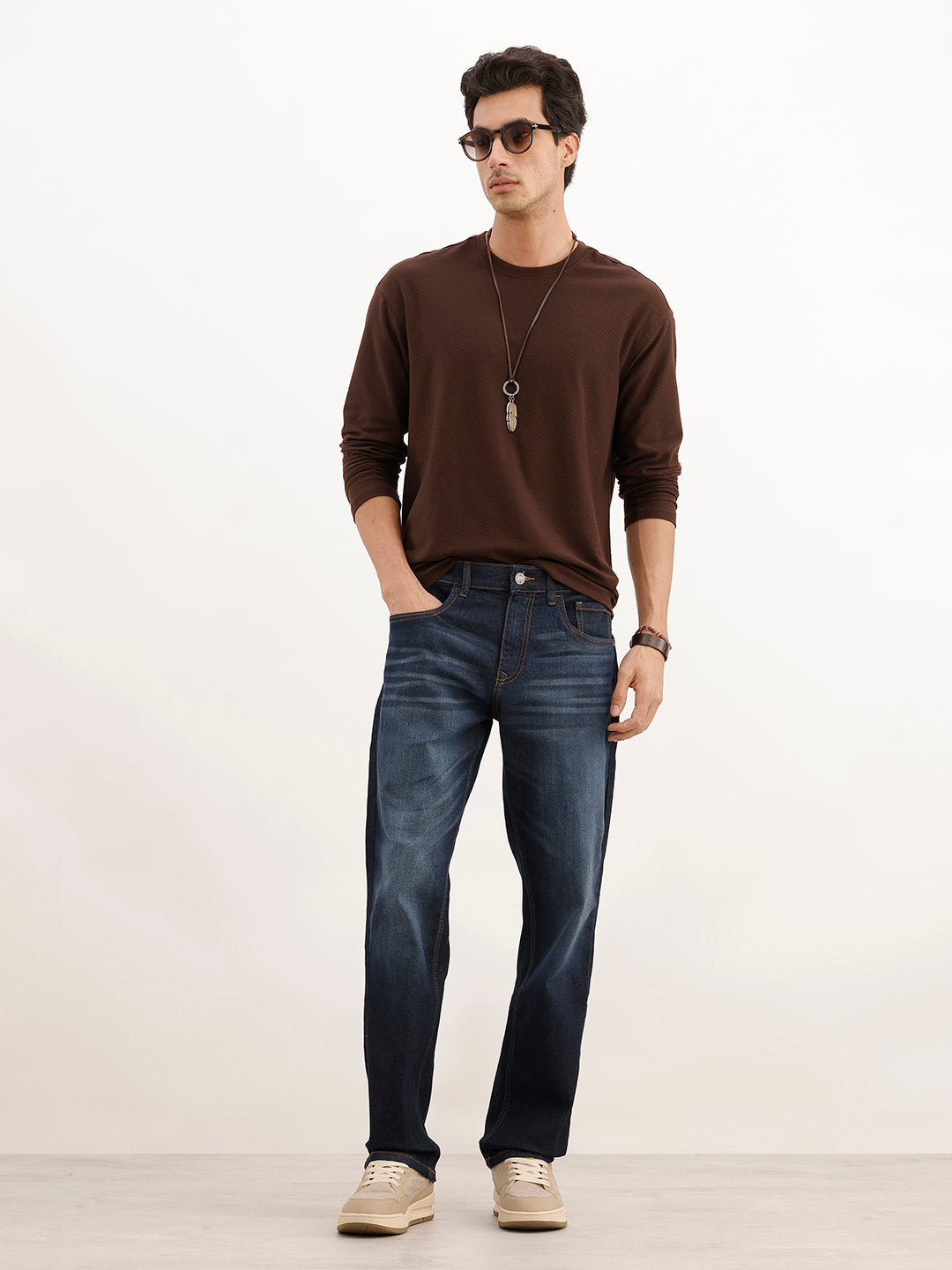 Light Faded Relaxed Fit Denim Jeans | Blue