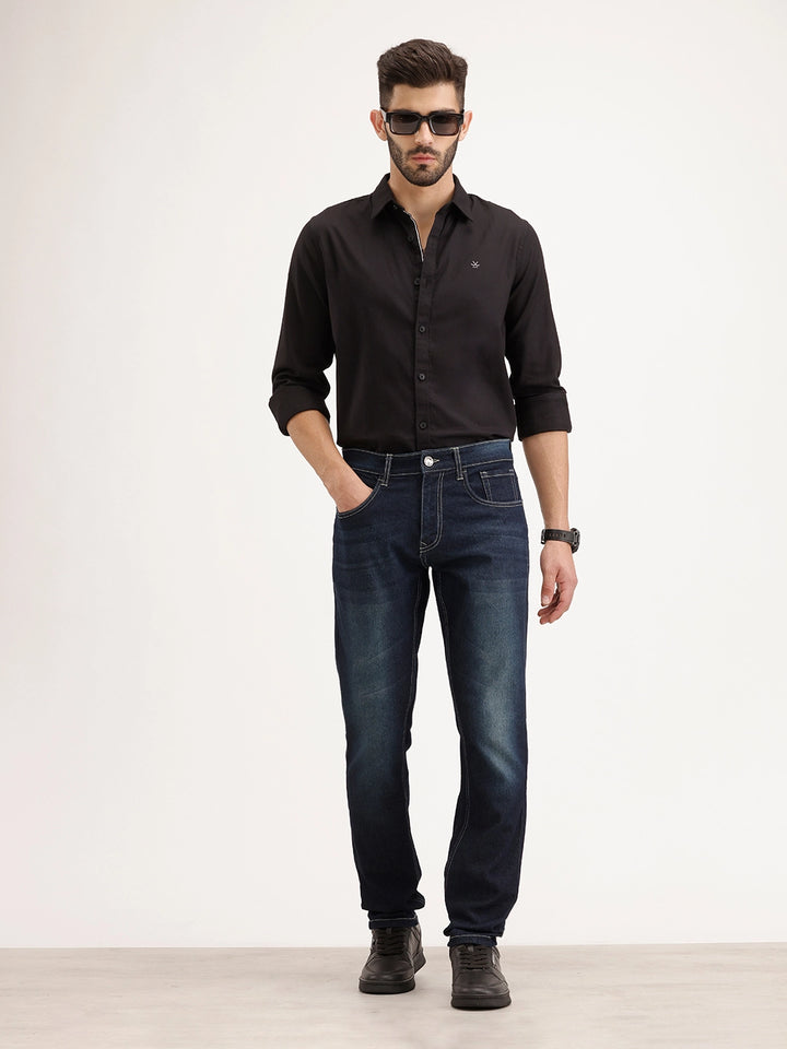 Slim Fit Faded Denim Jeans | Blue