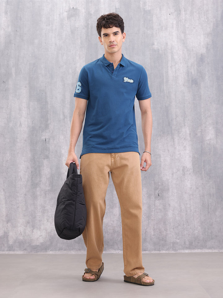 Sporty Slim Fit Polo T-Shirt | Blue