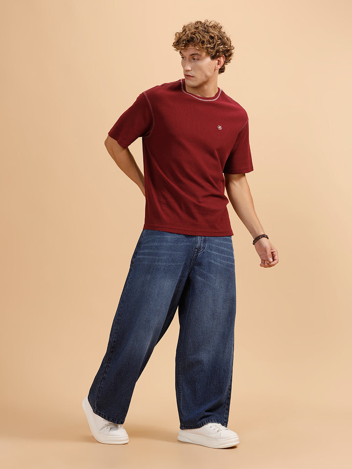 Heavy Fade Baggy Fit Jeans | Dark Blue