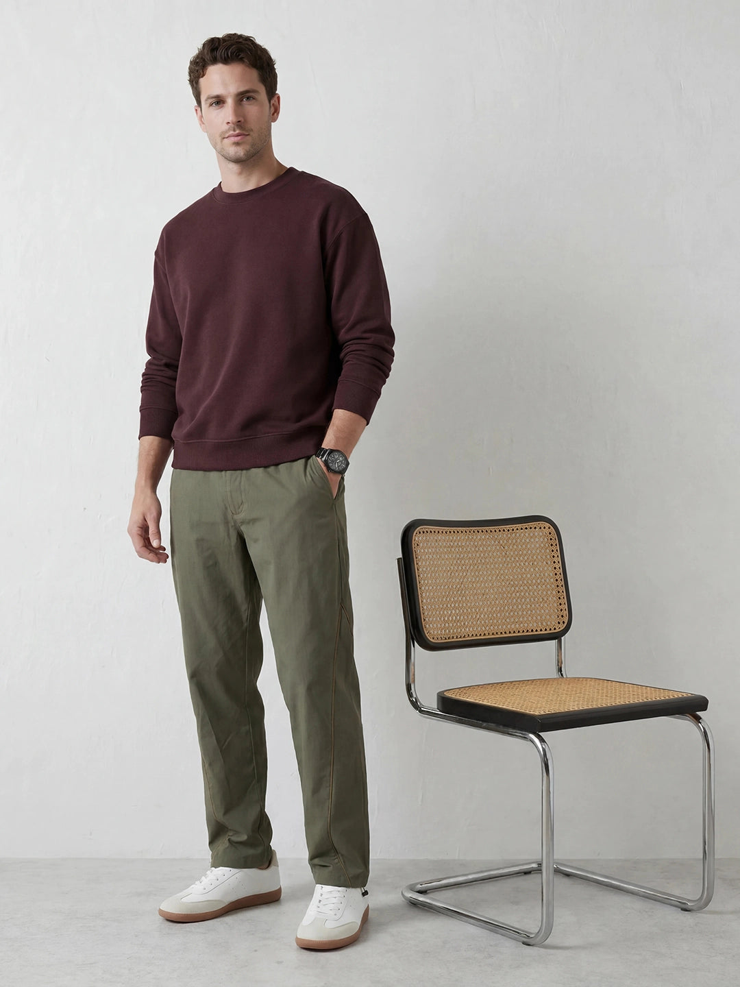 Loose Fit Track Pants | Olive