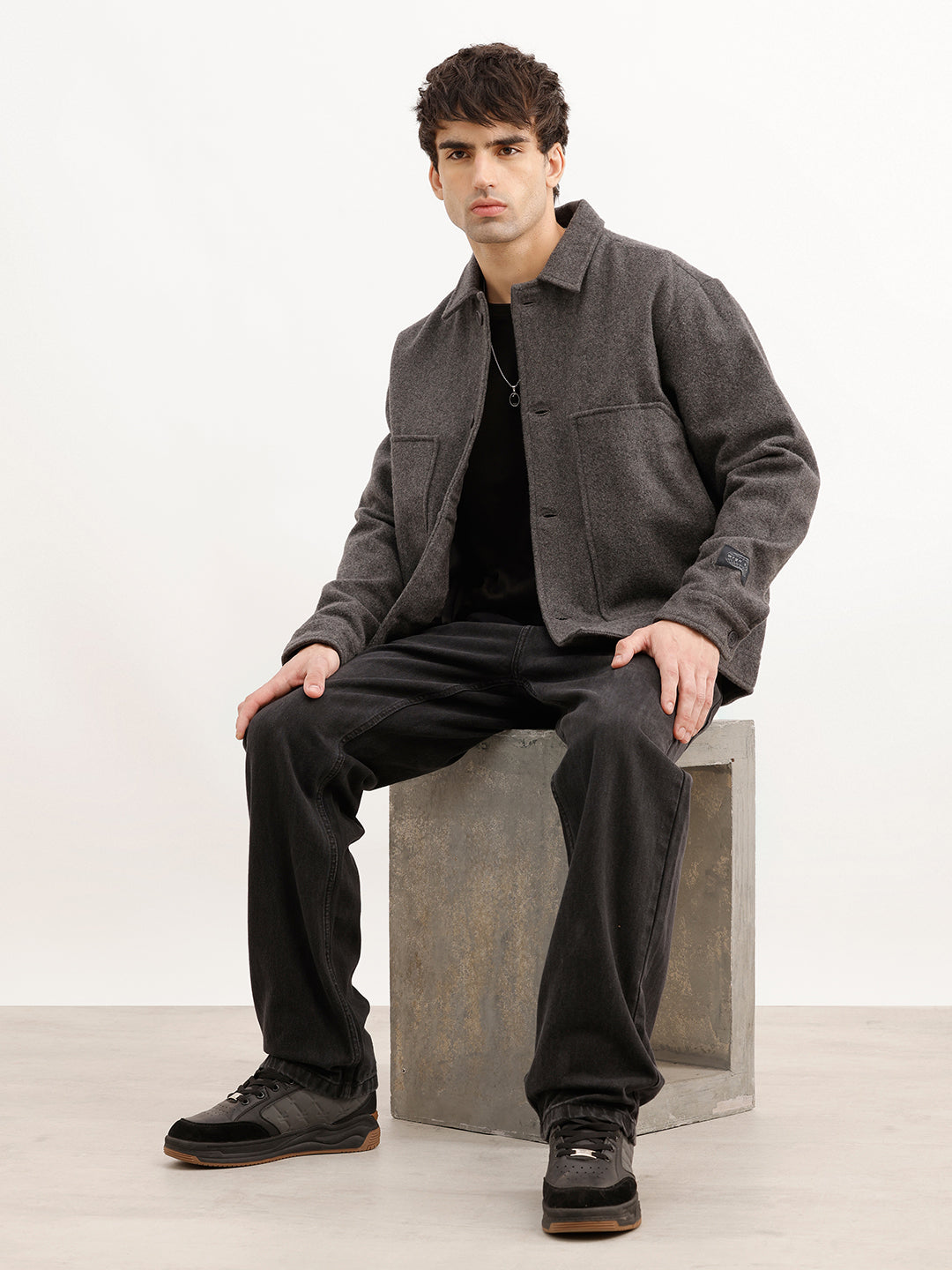 Classic Solid Comfort Fit Jacket | Grey | WJK02FSCM1067W