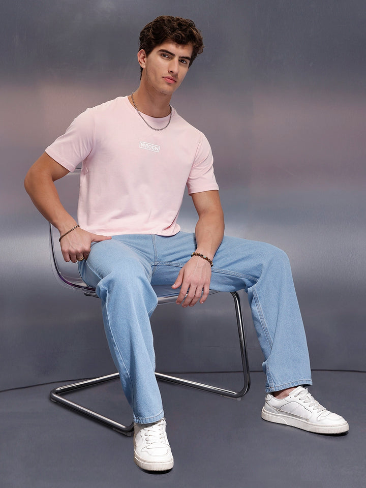 Solid Regular Fit T-Shirt   |  Pink