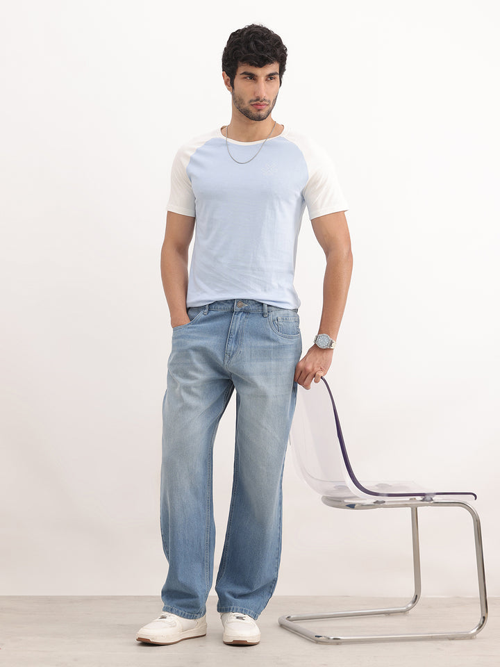 Slim Fit Ragland Sleeve T-Shirt | Light Blue