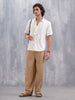 Knit Popcorn Texture Slim Fit Shirt | Off White