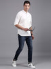 White Henley Neck Solid Shirt