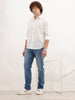 Solid Comfort Fit Textured Shirt | White