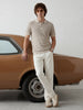 Slim Fit Striped Polo T-Shirt | Beige