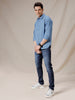 Solid Sleek Blue Slim Fit Shirt