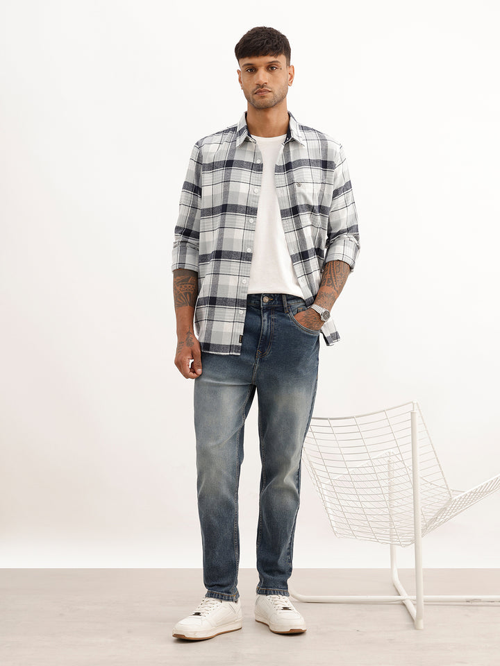 Faded Slim Ankle Fit Denim Jeans | Light Blue