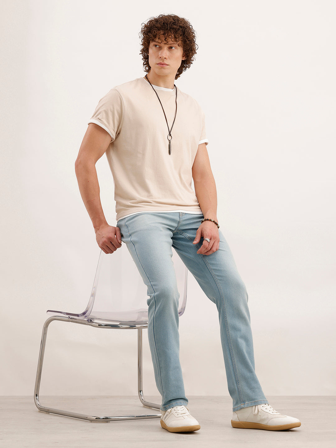 Straight Fit Denim Jeans  | Light Blue
