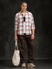 Checkered Cotton Slub Shirt | White