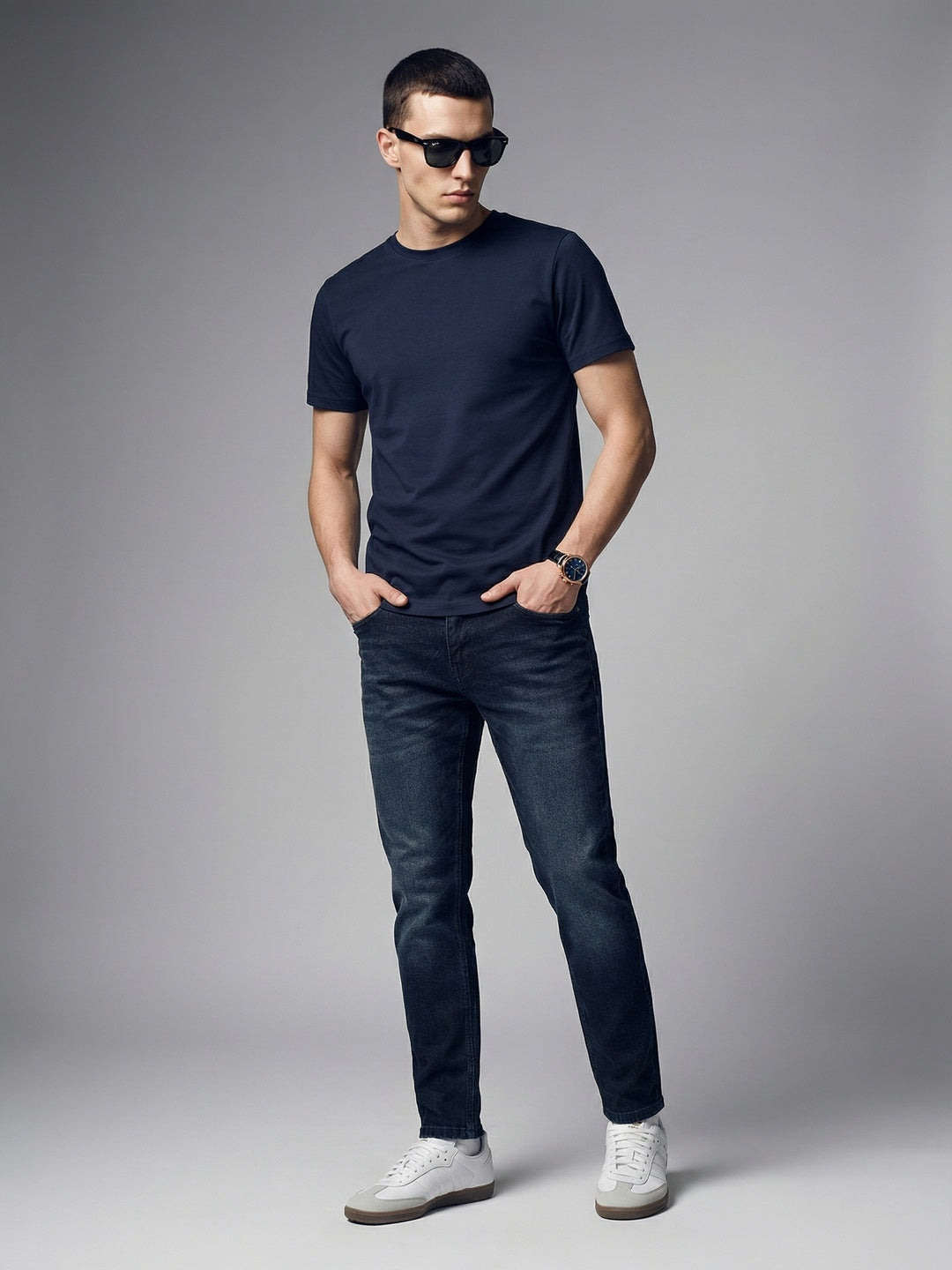 Skinny Crop Faded Denim Jeans | Blue