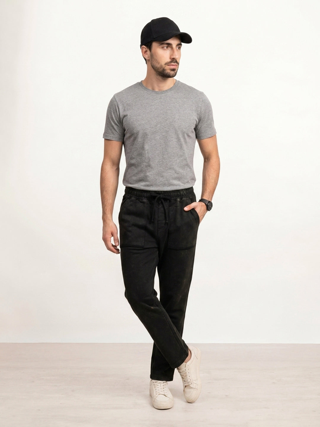Washed Relaxed Fit Jogger | Black