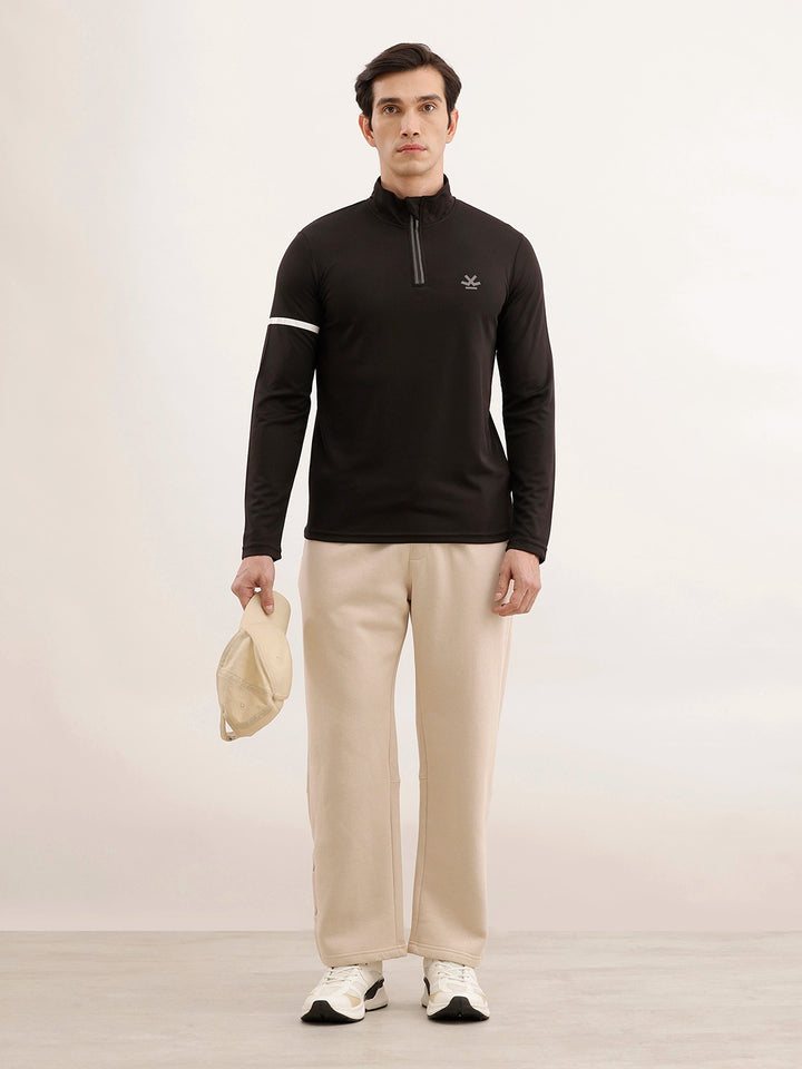 Slim Fit Full Sleeve Active T-Shirt | Black