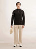 Slim Fit Full Sleeve Active T-Shirt | Black