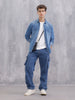 Indigo Washed Casual Regualr Fit Denim Shirt | Blue