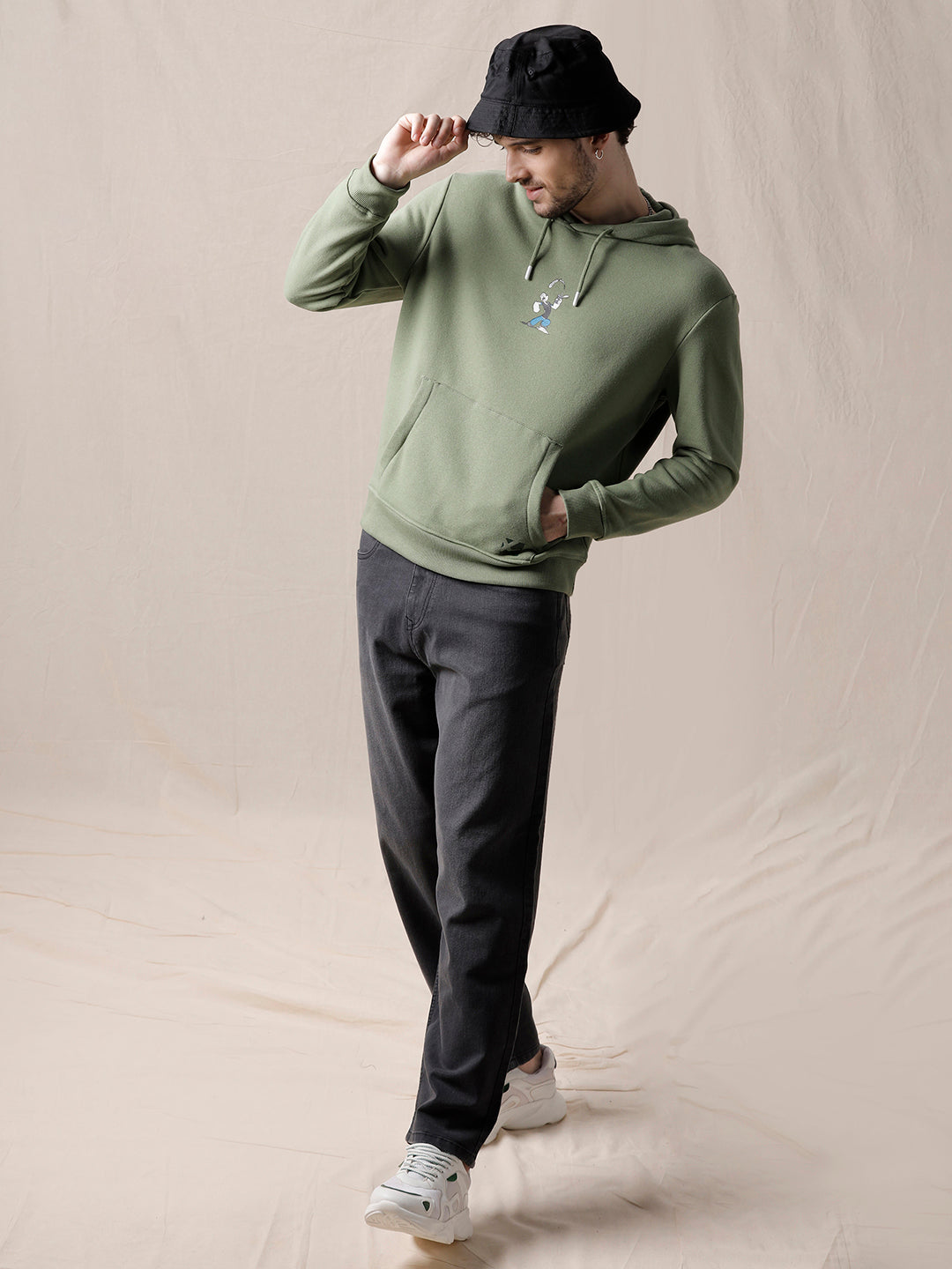 Classic Popeye Olive Hoodie