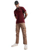 Elite Solid Maroon Tipping Polo T-Shirt