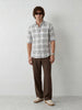 Regular Fit Checkered Shirt | White