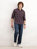 Slim Fit Checkered Shirt | Brown