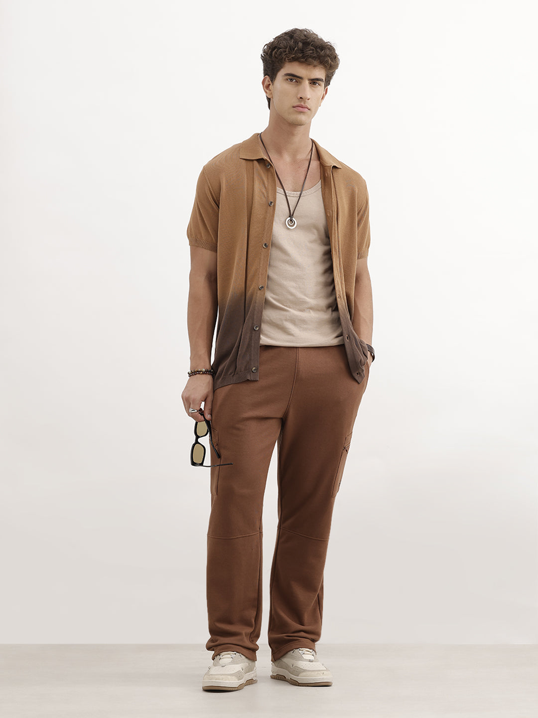 Cut & Sew Comfort Fit Cargo Jogger | Brown