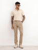 Solid Slim Fit Hyper-Flex Trouser | Brown
