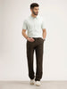 Straight Fit Herringbone Trouser | Olive