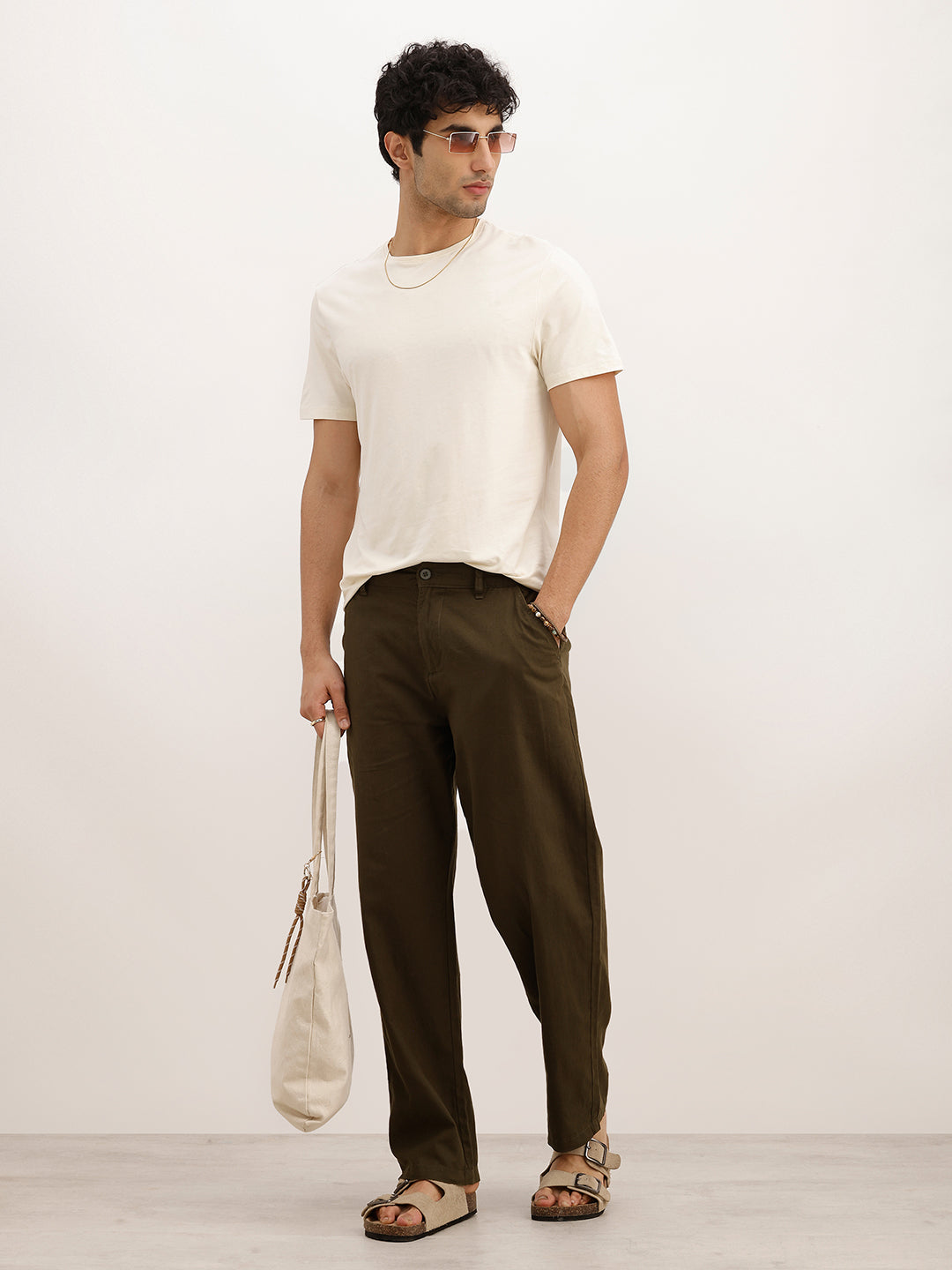 Solid Loose Fit Trouser | Olive