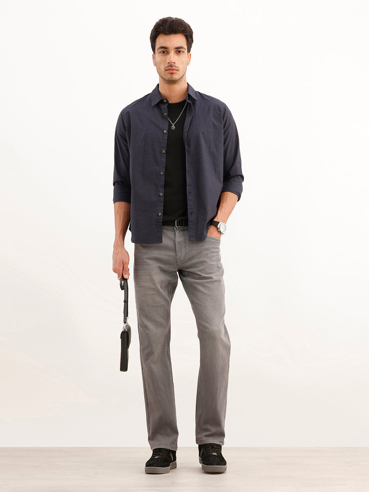 Subtle Wash Straight Fit Denim Jeans | Grey
