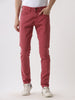 Dusty Pink Solid Tapered Jeans