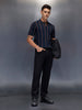Men's casual polo t-shirt with constrast stripes | Navy Blue