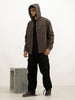 Oversized Embroidered Detail Hooded Jacket | Grey
