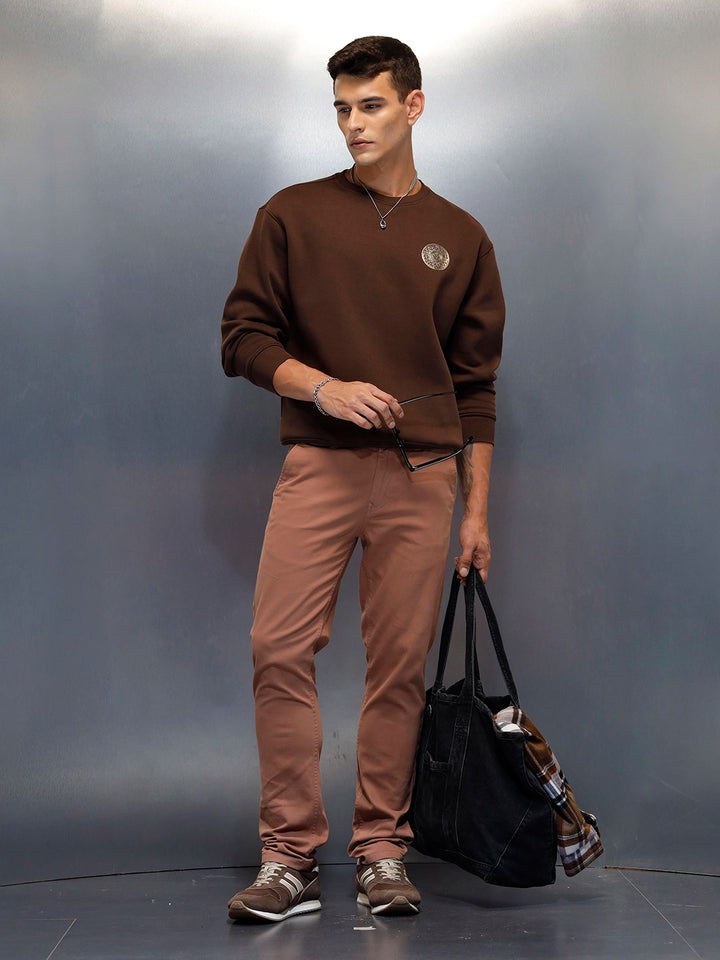 Men's Casual Slim Fit Trousers | Brown