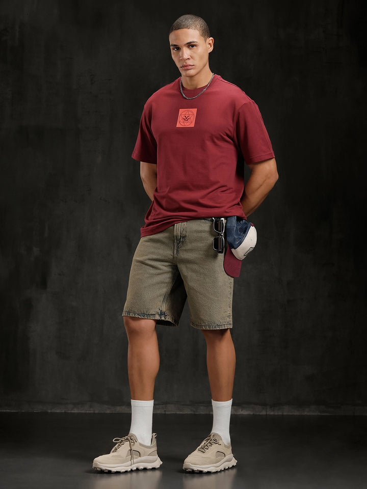 Zen Back Printed T-Shirt | Maroon