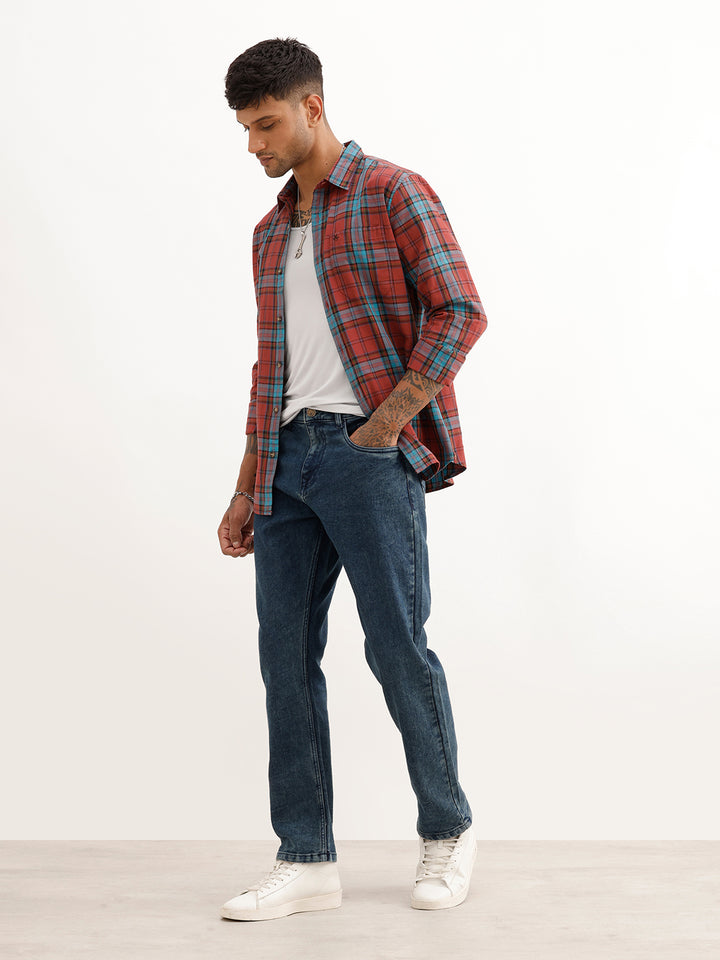 Relaxed Fit Faded Denim Jeans | Blue