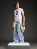 Men's casual slim fit graphic printed t-shirt | Purple