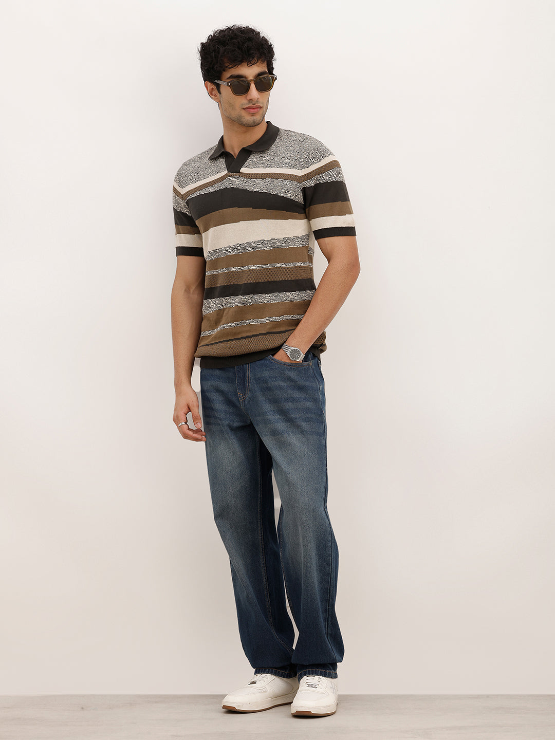 Classic Slim Fit Jacquard Polo T-Shirt | Olive