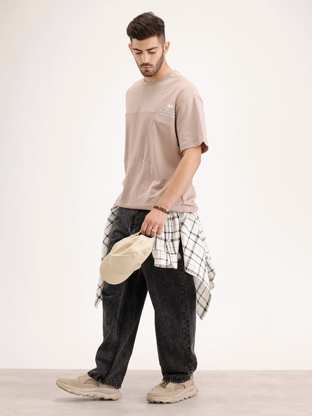 Oversized Cut & Sew T-Shirt | Brown