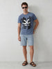 Slim Fit Placement Printed T-Shirt | Blue