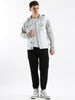 Hooded White Denim Jacket