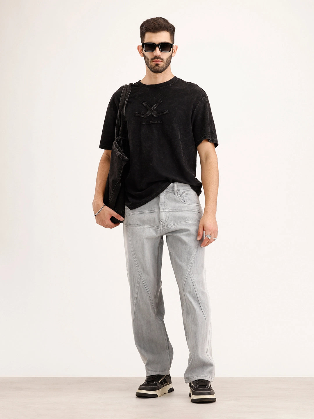 Loose Fit Denim Jeans | Grey