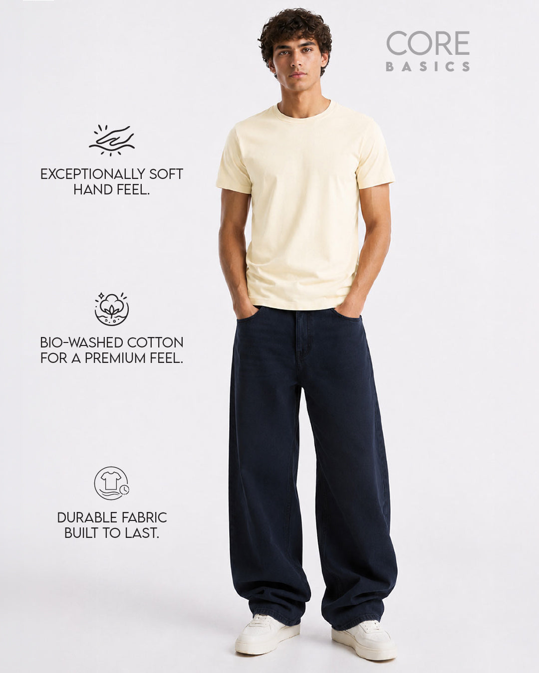 Core Basics Regular Fit T-Shirt | Essential | Yellow