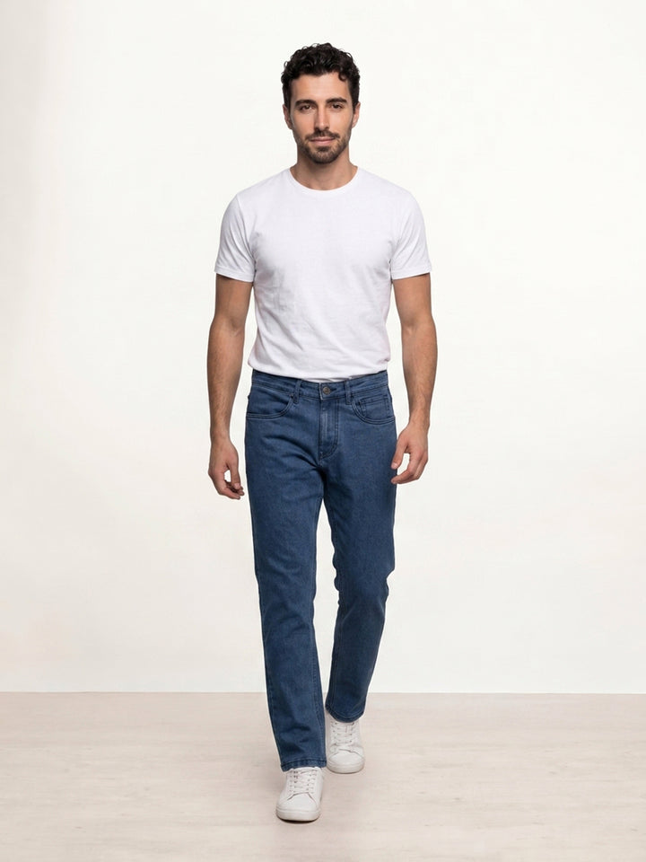 Solid Slim Fit Denim Jeans | Blue