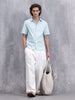 Pastel Aop Printed Comfort Fit Spread Collar Shirt | Blue