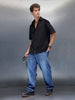 Men's casual oversize half sleeve shirt  | Black