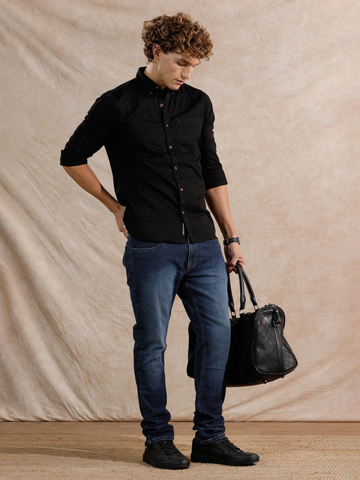 Casual Heavy Fade Slim Fit Jeans | Blue