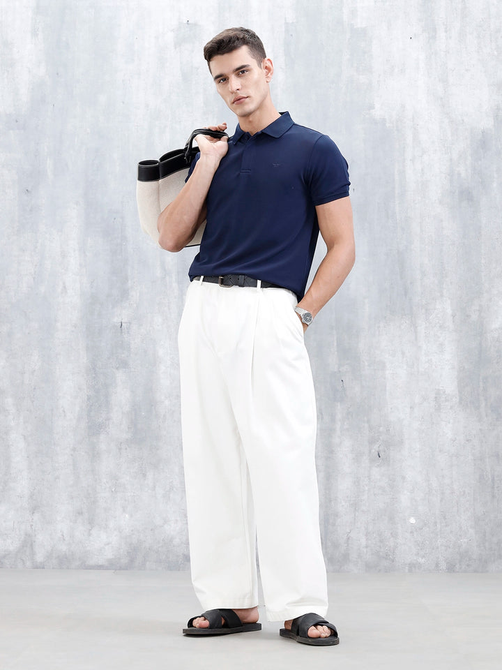 Classic Textured Men's Polo Tshirt | Blue